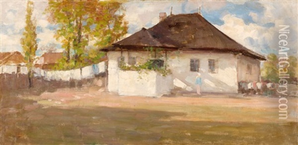 Casa Pictorului De La Campina Oil Painting - Nicolae Grigorescu