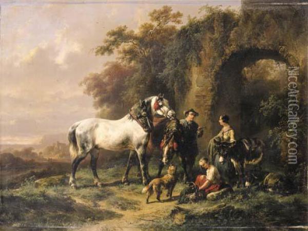 A Peaceful Encounter Oil Painting - Wouterus Verschuur