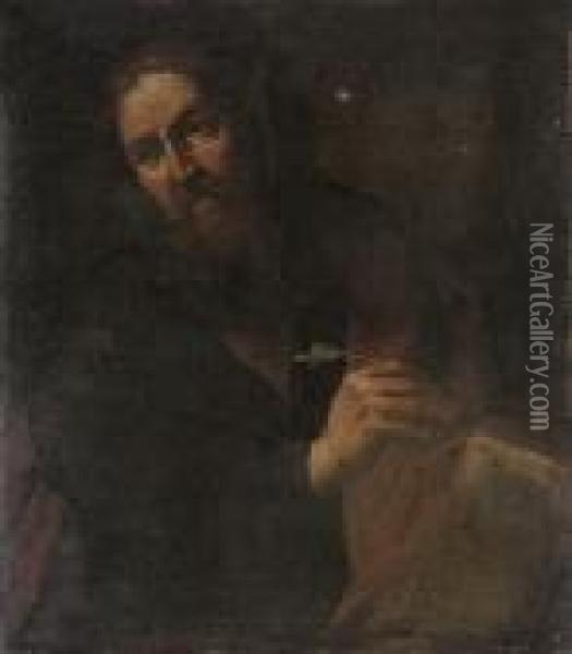 Saint Matthew
With Indistinct Inscription (on An Old Label Attached To Thestretcher) Oil Painting - Jusepe de Ribera