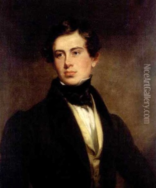 Portrait Of A Gentleman Oil Painting - Benjamin Rawlinson Faulkner