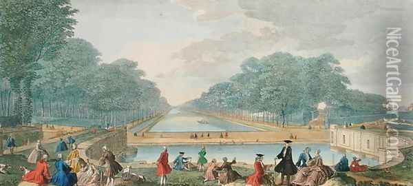 A View of the great Canal of Fontainebleau, published 1794 Oil Painting - John Tinney