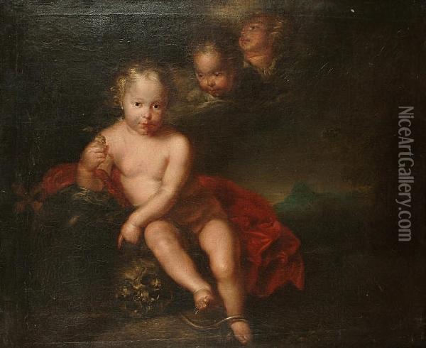 The Christ Child With Mementi Mori Oil Painting - Sir Anthony Van Dyck