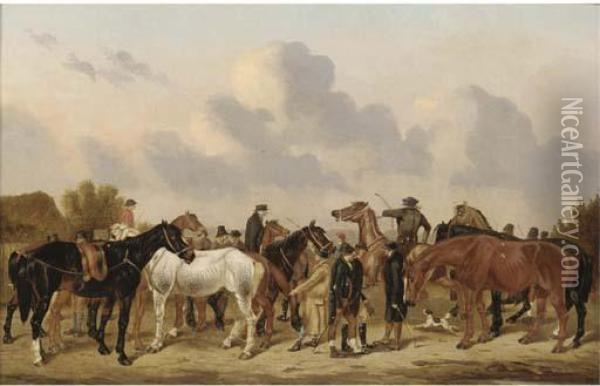 At The Horse Fair Oil Painting - W.H.M. Turner
