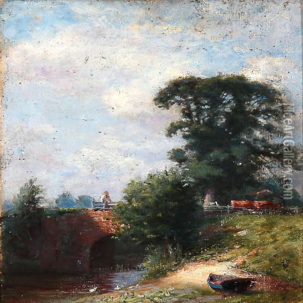 Summer Day At A Stream Oil Painting - John Brown Abercrombie
