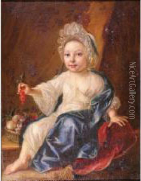 L'enfant A La Corbeille De Fruits Oil Painting - Pierre Gobert