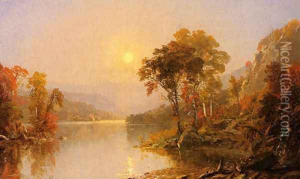 Winding River Oil Painting - Jasper Francis Cropsey