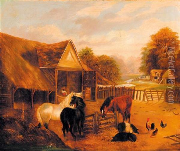 Farmyard Oil Painting - John Frederick Herring Snr