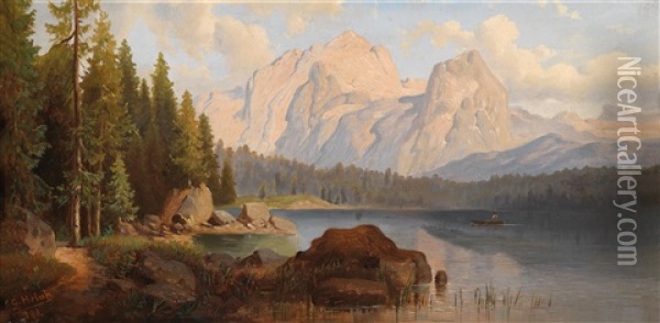 Partie In Den Alpen (dolomiten?) Oil Painting - Georg Holub
