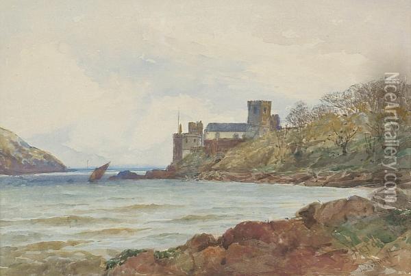 The Castle And Church Of St Petrox, Dartmouth, Devon Oil Painting - Thomas Bush Hardy