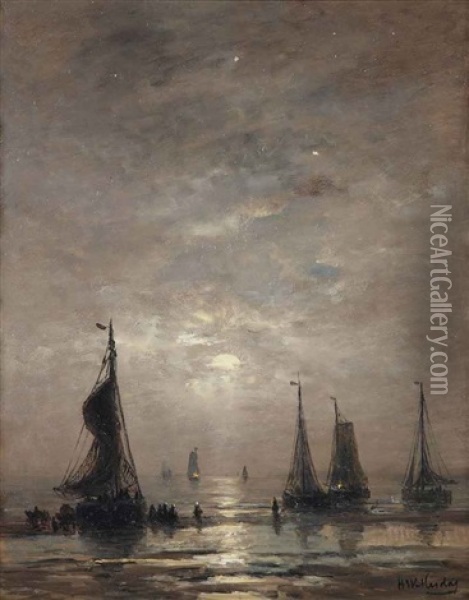 Avondstemming Oil Painting - Hendrik Willem Mesdag