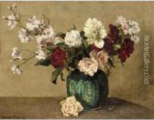 Still Life Of Flowers Oil Painting - Bernard Johann De Hoog
