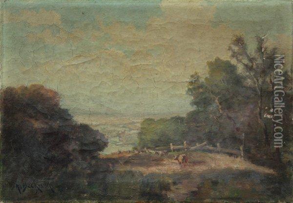 Cows In A Pasture Oil Painting - Arthur Beckwith