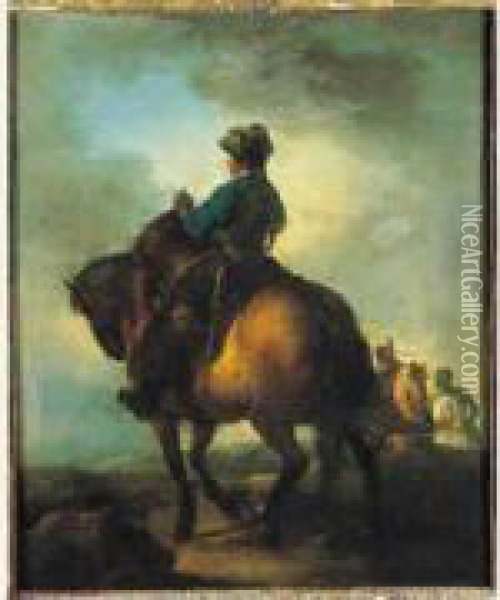Un Cavalier Oil Painting - Francesco Giuseppe Casanova