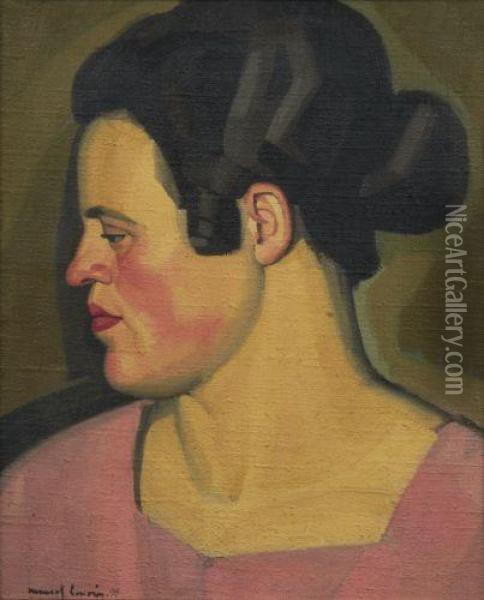 Femme De Profil Oil Painting - Jules Oury, Dit Marcel-Lenoir