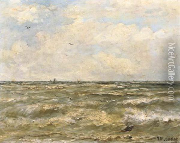 On Open Water Oil Painting - Hendrik Willem Mesdag