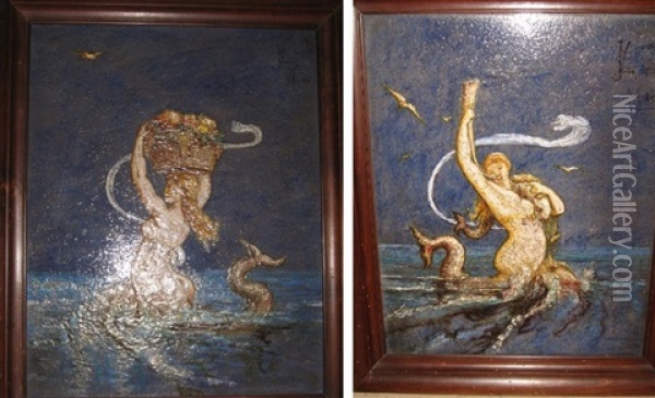 Sirene (allegorie De La Renommee) Oil Painting - Arthur Henri Lefort des Ylouzes