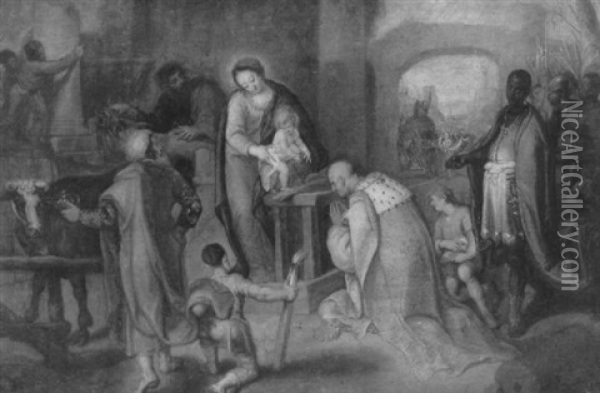 L'adoration Des Mages Oil Painting - Cornelis de Baellieur the Elder