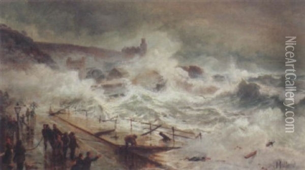 The Rescue Oil Painting - John Holland Jr.