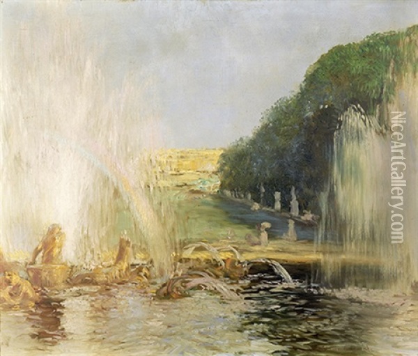 Versailles, Les Grandes Eaux Oil Painting - Gaston La Touche