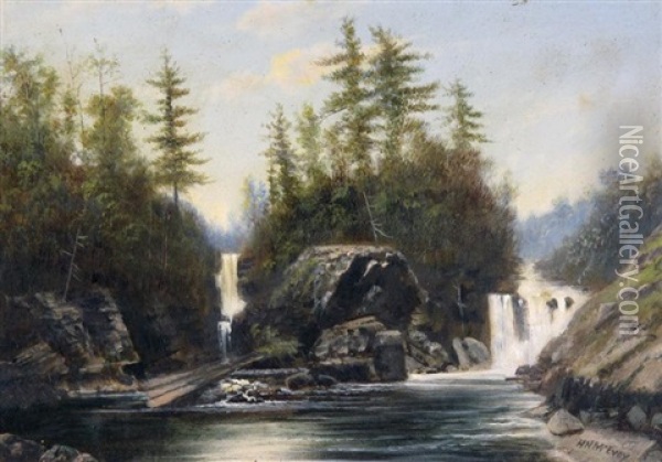 Waterfalls Oil Painting - Henry Nesbitt Mcevoy