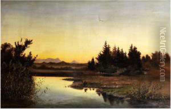 Waldlandschaft Oil Painting - Anton Georg Zwengauer