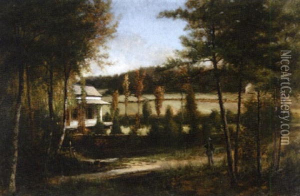 Rural Landscape With Hunter Oil Painting - Eugene C. Frank