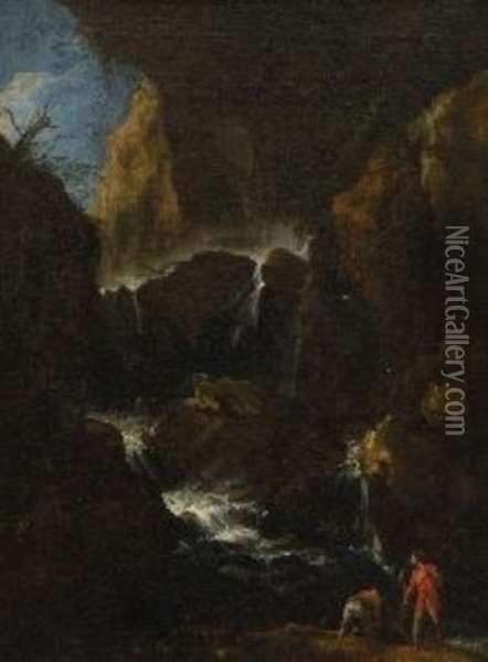 Wasserfall Oil Painting - Adam Pynacker