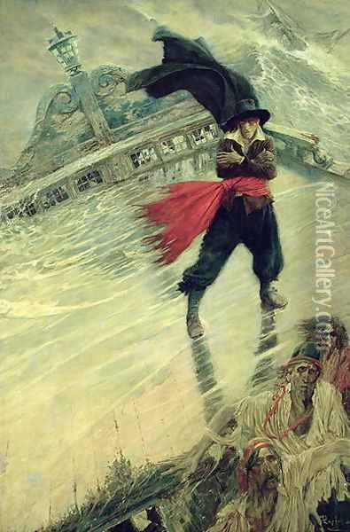The Flying Dutchman, published in Colliers Weekly, December 8, 1900 Oil Painting - Howard Pyle