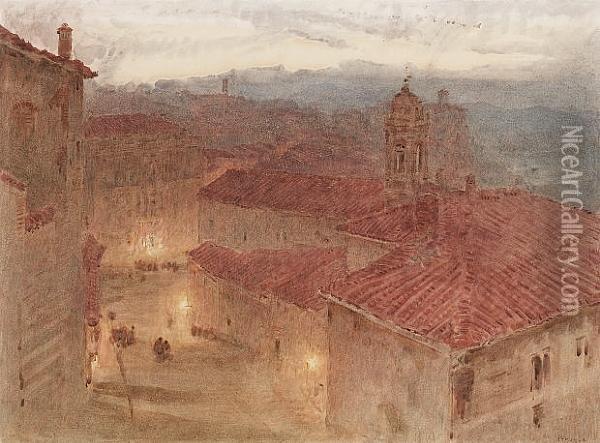 Perugia, Umbria Oil Painting - Albert Goodwin