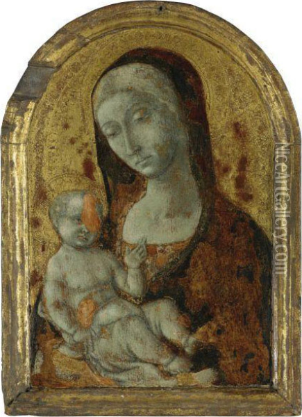 Madonna And Child Oil Painting - Matteo Di Giovanni Di Bartolo
