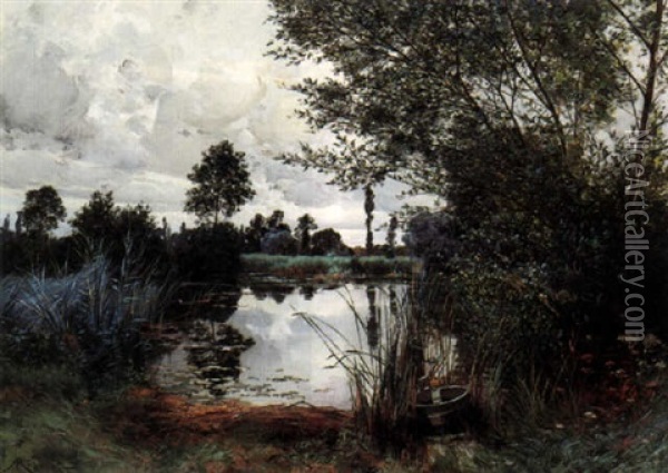 Lake Landscape Oil Painting - Albert Gabriel Rigolot
