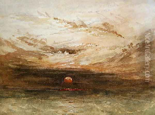 Baltic Scene of a Sunset Oil Painting - James Wilson Carmichael