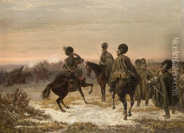 Kavalleristen Oil Painting - Wilhelm Emele