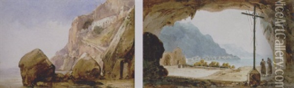 Amalfi, Il Convento Dei Cappuccini Oil Painting - Ercole Gigante