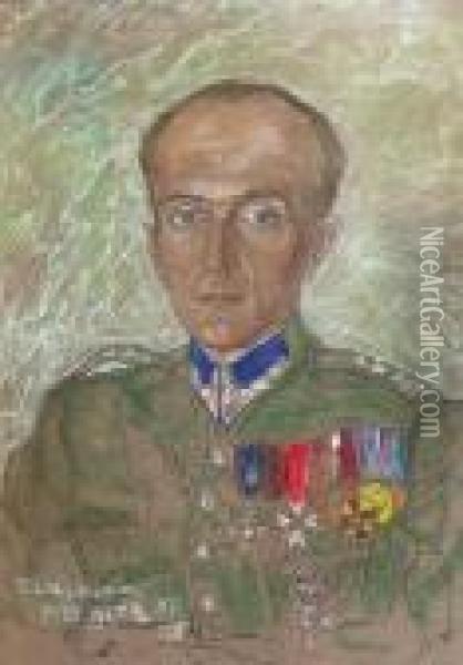Portret Pulkownika Oil Painting - Stanislaw Ignacy Witkiewicz-Witkacy