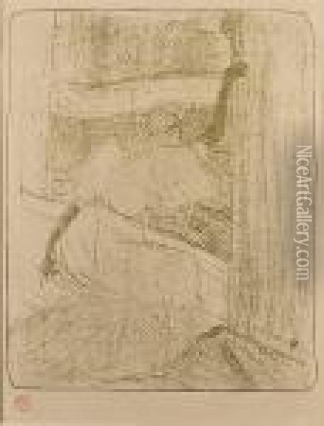 Yvette Guilbert - Saluant Le Public (wittrock 279) Oil Painting - Henri De Toulouse-Lautrec