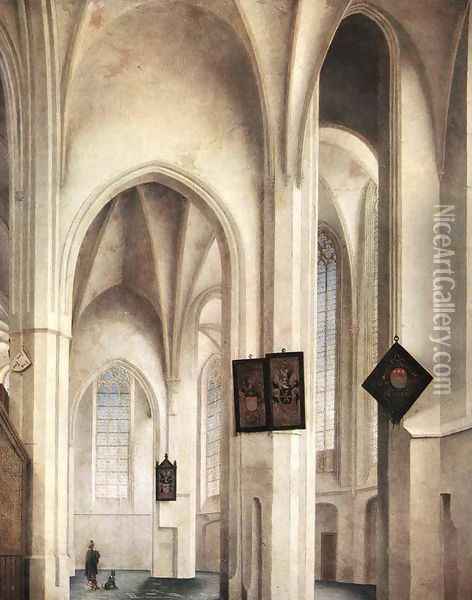 Interior of the St Jacob Church in Utrecht 1642 Oil Painting - Pieter Jansz Saenredam