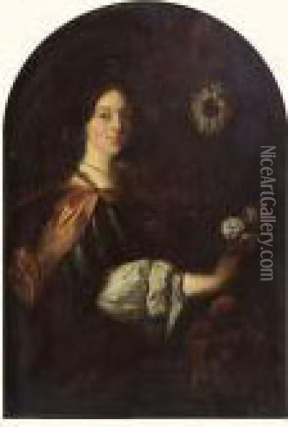  Portrait De Jeune Femme En Clytie  Oil Painting - Karel De Moor