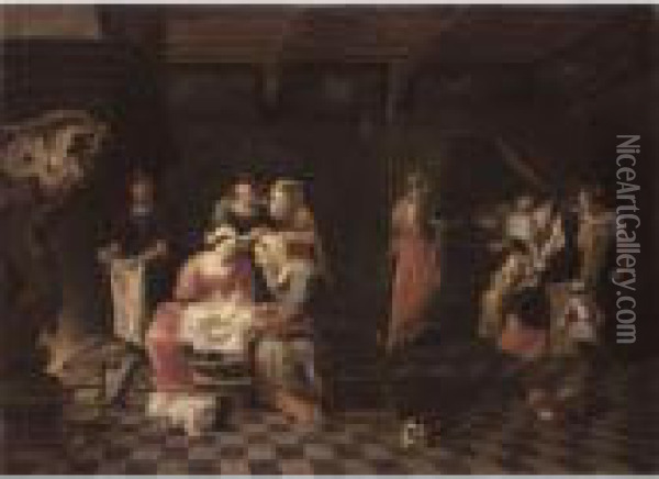 The Birth Of The Virgin Oil Painting - Willem Van Herp