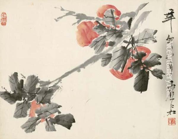 Persimmon Oil Painting - Xu Gu