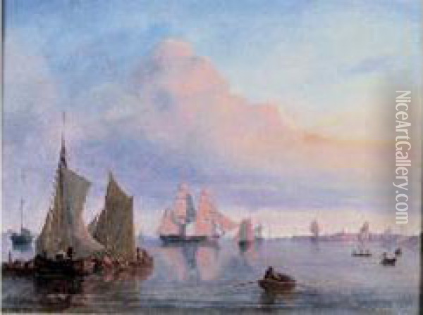 Les Bateaux Dans Le Port Oil Painting - Alfred Thorne