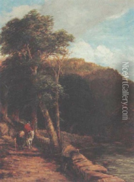 The Road By The Wood Oil Painting - David Cox the Younger