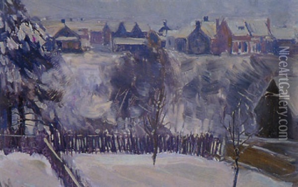 Back Yard, West Toronto, Glenlake House Oil Painting - James Edward Hervey MacDonald
