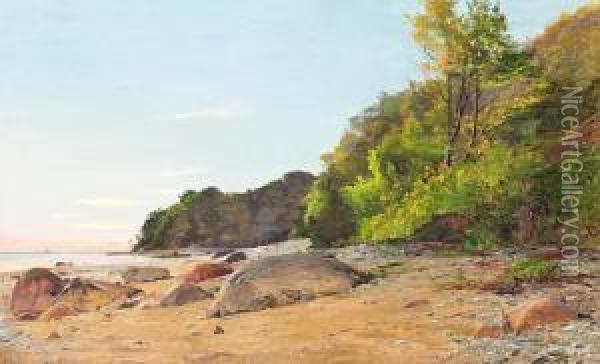 Coastel Scenery. Signed Fr. Winther 1898 Oil Painting - Frederik Winther