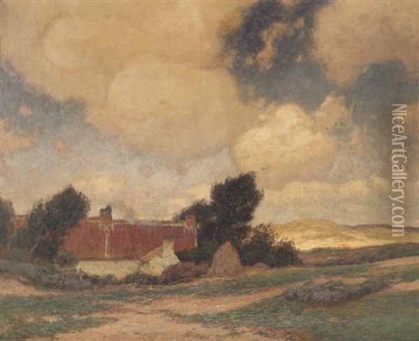 Farmhouse In Front Of The Dunes Oil Painting - Eugen Kampf