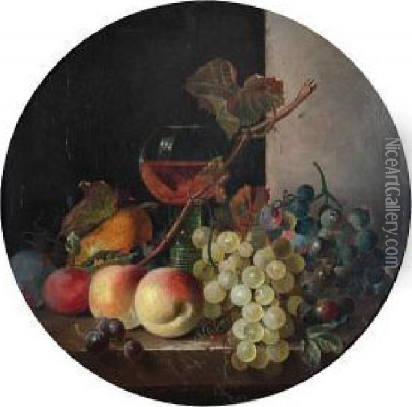 Still Life Of Fruit Oil Painting - Thomas Whittle