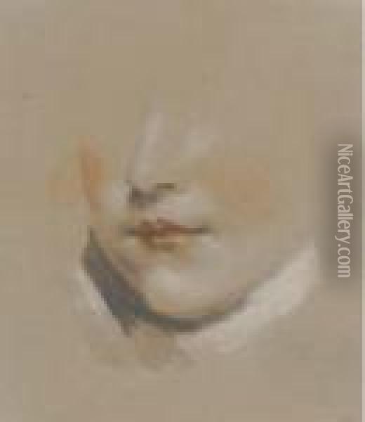 Study Of The Head Of A Boy Oil Painting - James Ward