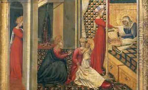 Birth of the Virgin Oil Painting - Giovanni Fei Paolo di
