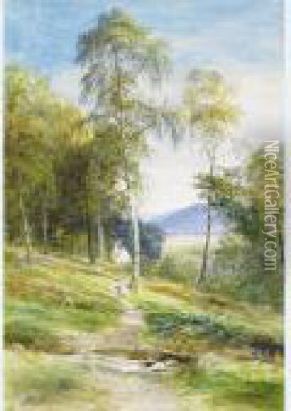 Sheep Heading Down A Hillside Path Oil Painting - John MacWhirter