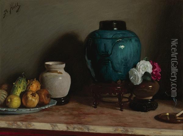 The Blue Jar Oil Painting - Bernard Hall